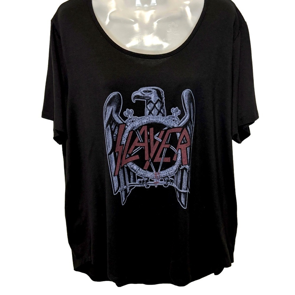 SLAYER Black Scoop Neck T-Shirt Size 1X from Warehouse One